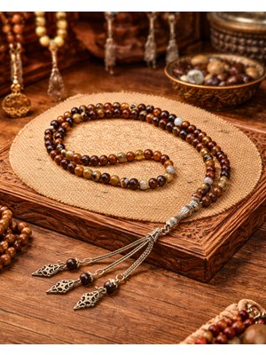 Sufi Tesbih Esans Ve Hediyelik Doğal Akik Taşı 99’lu Tesbih 6 mm Küre Kesim – Lastik Misina Dizimli Zikir Tesbihi