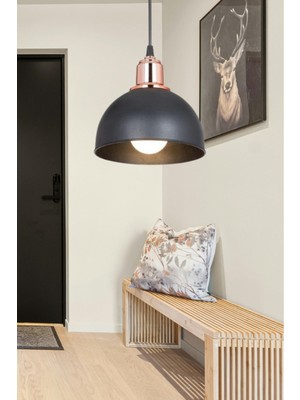 Allians Modern Siyah Mini Yarım Küre Avize, Şık ve Fonksiyonel Tasarım