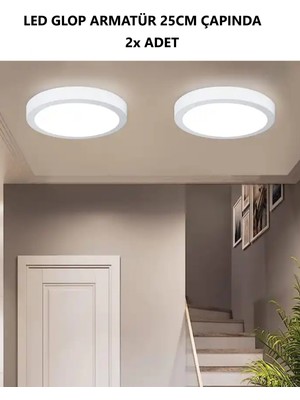 Allians 2'li LED Glop Armatür Seti, Ev, Banyo, Koridor ve Oda Aydınlatması