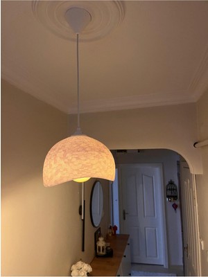 Allians Modern Beton Görünümlü Bohem ve Iskandinav Tarzı Sarkıt Avize Hediye Ampul ile