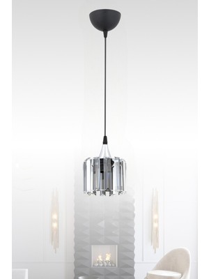 Allians Şık Modern Sarkıt Avize, Kristal Taşlı Dekoratif Aydınlatma