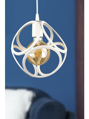 Allians Şık ve Modern Beyaz Tekli Avize, Evinizin Atmosferini Aydınlatır