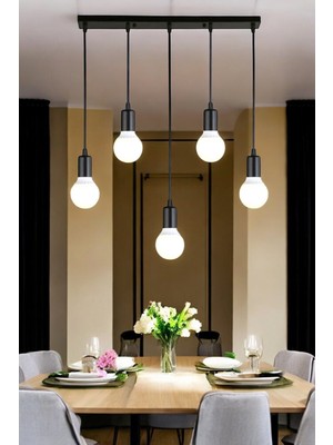 Allians 5'li Rustik Avize Takımı, Şık ve Sıcak Yemek Odanız Için