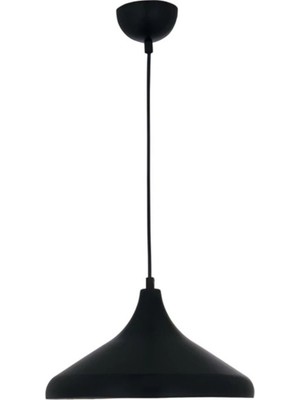 Allians Şık Siyah Metal Tekli Avize, Modern ve Zarif Aydınlatma Parçası