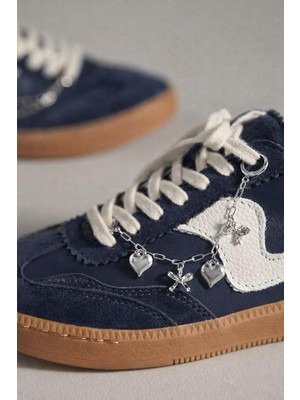 New Obsessions Gümüş Rengi Kalp Sallantılı Çok Amaçlı Charm Ayakkabı Süsü