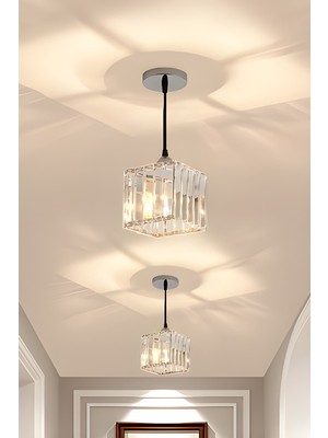 Allians Modern Kristal Krom Tekli Avize, Şık ve Parlak Aydınlatma Sağlar