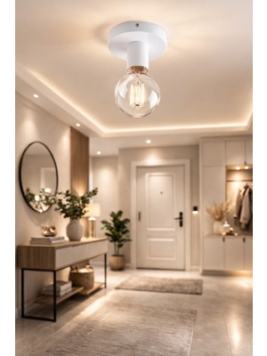 Allians Şık Beyaz Plafonyer, Oda, Hol, Salon, Banyo ve Otel Aydınlatması