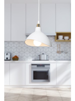 Allians Beyaz Tekli Tavan Sarkıt Avize, Şık ve Modern Aydınlatma Parçası