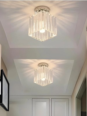 Allians Modern Kristal Taşlı Kare Avize, Şık ve Zarif Oturma ve Hol Dekorasyonu