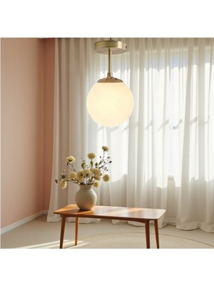 Allians Modern Beyaz Camlı Mutfak Tekli Spor Avize, Şık ve Zarif Tasarım