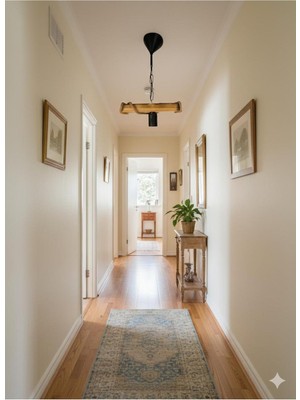 Allians Şık Ahşap Tekli Avize, Çok Yönlü Kullanım, Modern Tasarım