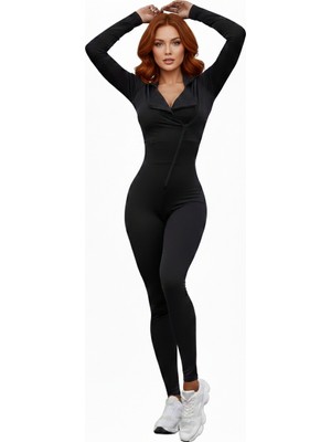 Lismina Shadow Fit Siyah Spor Tayt Tulum
