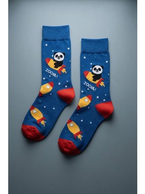 Katia & Bony Uzay Desenli Mavi Çocuk Soket Çorap