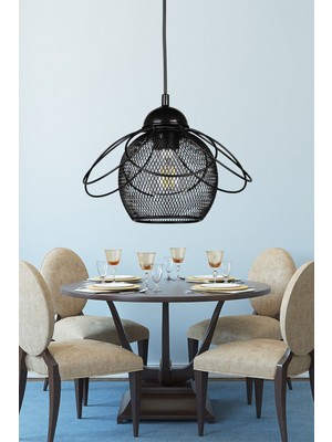 Allians Şık Siyah Tekli Avize, Modern Tasarım, Evinize Zarif Dokunuş