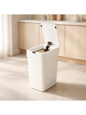 Bursev Slim Sensörlü Çöp Kovası - Beyaz - 9 Lt