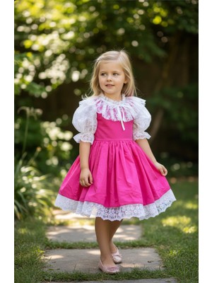 Gala Stil Gala Yakası  Dantelli Çocuk Elbise