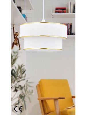 Allians Iki Katlı Kumaş Başlık, Şık ve Modern Avize, Yatak ve Çocuk Odası Işığı