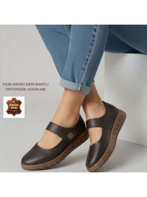 Cozi Company %100 Hakiki Deri Tam Ortopedik Bantlı Esnek Babet Ayakkabı