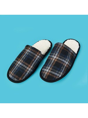 Matmel Soft Ekoseli Terlik - Siyah - 42 Beden