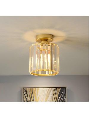 Allians Şık Modern Kristal Avize, Gold Sarı Hol ve Antre Için Işıltılı Tasarım