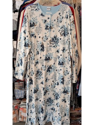 Nena Uzun Kol Pamuklu Gecelik