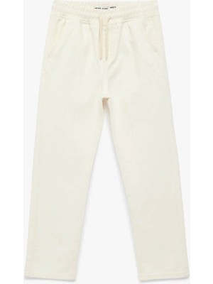 Koton Oversize Ekru Erkek Çocuk Jean Pantolon 6SKB40026TD