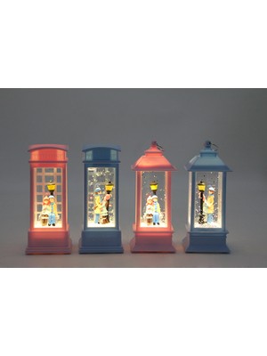 Masa Dostu Kış Masalı Işıklı Kar Küresi Çok Renkli Jüt Malzemeden Üretilmiş 3 Boyutlu Dekoratif Obje