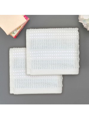 Matmel Soft Stripe 2'li Havlu Seti - Mavi - 30X30 cm