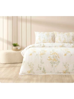 Taç Yeni Sezon Pamuklu Tek Kişilik Pike Takımı Avielle Sarı