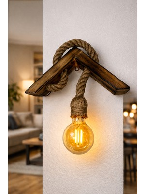 Allians Rustik Tarz Halatlı Duvar Aplikası, Evlere Şık Dokunuş