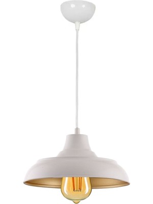 Allians Modern Metal Beyaz ve Gold Sarkıt Cafe Mutfak Tekli Avize