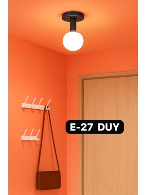 Allians Şık Siyah Plafonyer, Oda, Hol, Antre, Koridor, Salon ve Banyo Aydınlatması