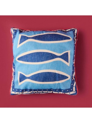 Matmel Soft Nautical Fun Riba Kırlent - Mavi - 40X40 cm