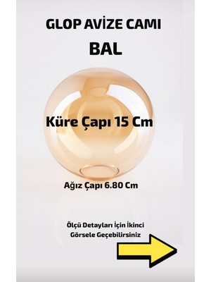 Allians 15 cm Bal Avize Camı, Yedek Parça, Aydınlatma Glop Glop Bal Avize Camı