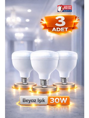 Allians 3'lü 30W Crystal Torch LED Ampul Beyaz Işık, Eşsiz Aydınlatma Seti