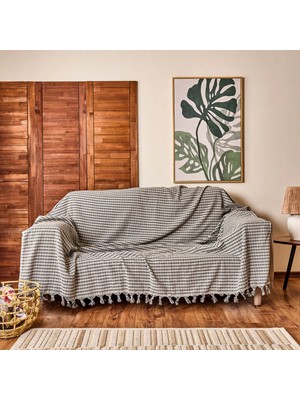 Matmel Soft Dama Koltuk Örtüsü - Ekru / Gri - 180X200 cm