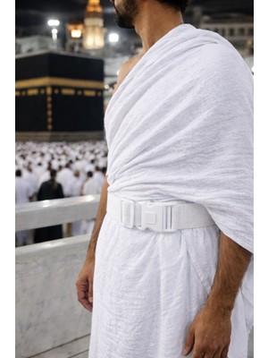 SHR Tasarım Hac ve Umre Için Ihram Kemeri – Ayarlanabilir Plastik Tokalı Ihram Sabitleme Kemeri