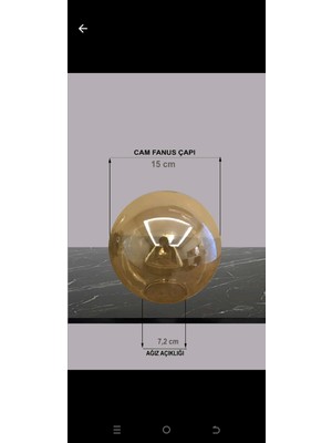 Allians 15CM Bal Renkli Glop Fanus Avize Camı, Şık ve Zarif Aydınlatma Parçası