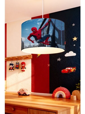 Allians Çocuk Odası Sarkan Örümcek Adam Desenli Avize, Eğlenceli ve Şık Aydınlatma