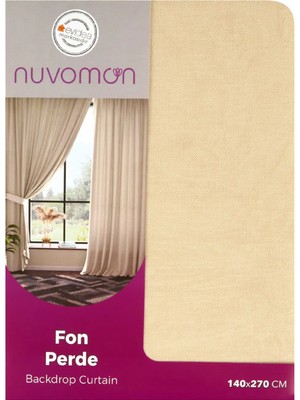 Matmel Sedef Fon Perde - Bej - 140X270 cm