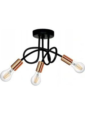 Allians Modern Siyah Bakır Üçlü Avize, Şıklık ve Zarafet Sunar