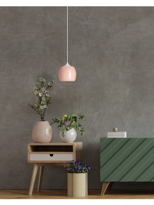 Allians Modern Pudra Cam Sarkıt Avize, Şık ve Hafif Tasarım, 14X14X11 cm