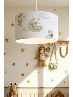 Allians Sevimli Ayıcık Desenli Çocuk Odası Avizesi, Renkli ve Eğlenceli Aydınlatma