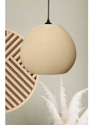 Allians Renkli Hasır Rattan Görünümlü Tekli Sarkıt Avize, Modern ve Şık Tasarım