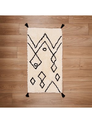 Matmel Soft Ethnic Banyo Paspası - Beyaz - 60X100 cm