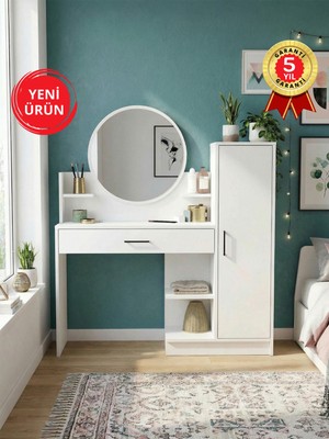 Dorpek Andera Aynalı Makyaj Masası, Çekmeceli Makyaj Masası & Organizeri