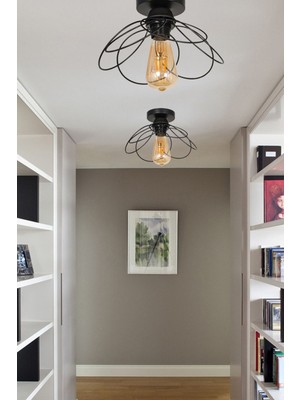 Allians Şık Siyah Tavan Montaj Avize, Modern ve Zarif Aydınlatma Seçeneği