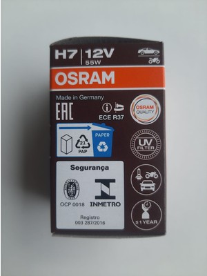 Osram H7 12V Night Breaker NB220 %220 Fazla Işık 150METRE Daha Uzak %20 Daha Beyaz (Germany) 2ADET Takım