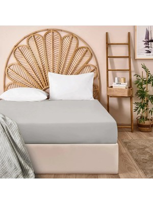 Matmel Soft Basic Çift Kişilik Düz Kenar Çarşaf - Gri - 240X260 cm