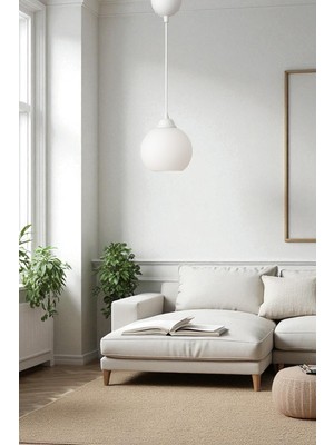 Allians Beyaz Camlı Karpuz Avize, Çocuk Odası ve Hol Için Modern Tasarım